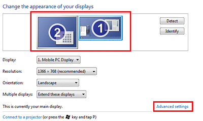 Windows 7 Display Settings
